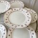 Set of 8 dessert plates Digoin Sarreguemines model "Andrée" small suns 30s
