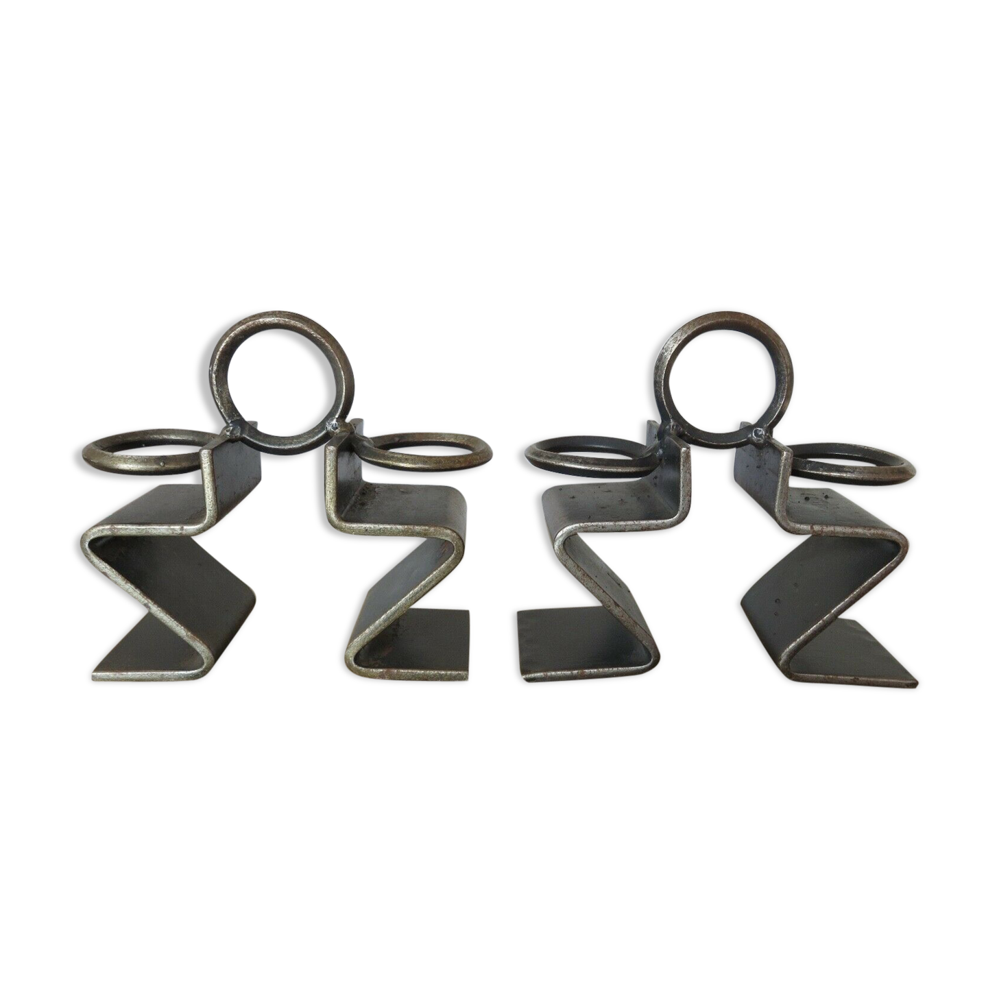 Serre brutalist books in raw steel 70s