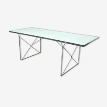 Table Moment in Steel and Glass by Niels Gammelgaard for Ikea, 1985