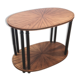 Art deco tea table Maurice Dufrène oval zebrano