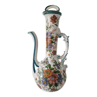 Old jug in flowered porcelain