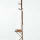 Antique French bamboo standing coat rack with mirror and umbrella stand