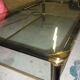 Brass and glass coffee table