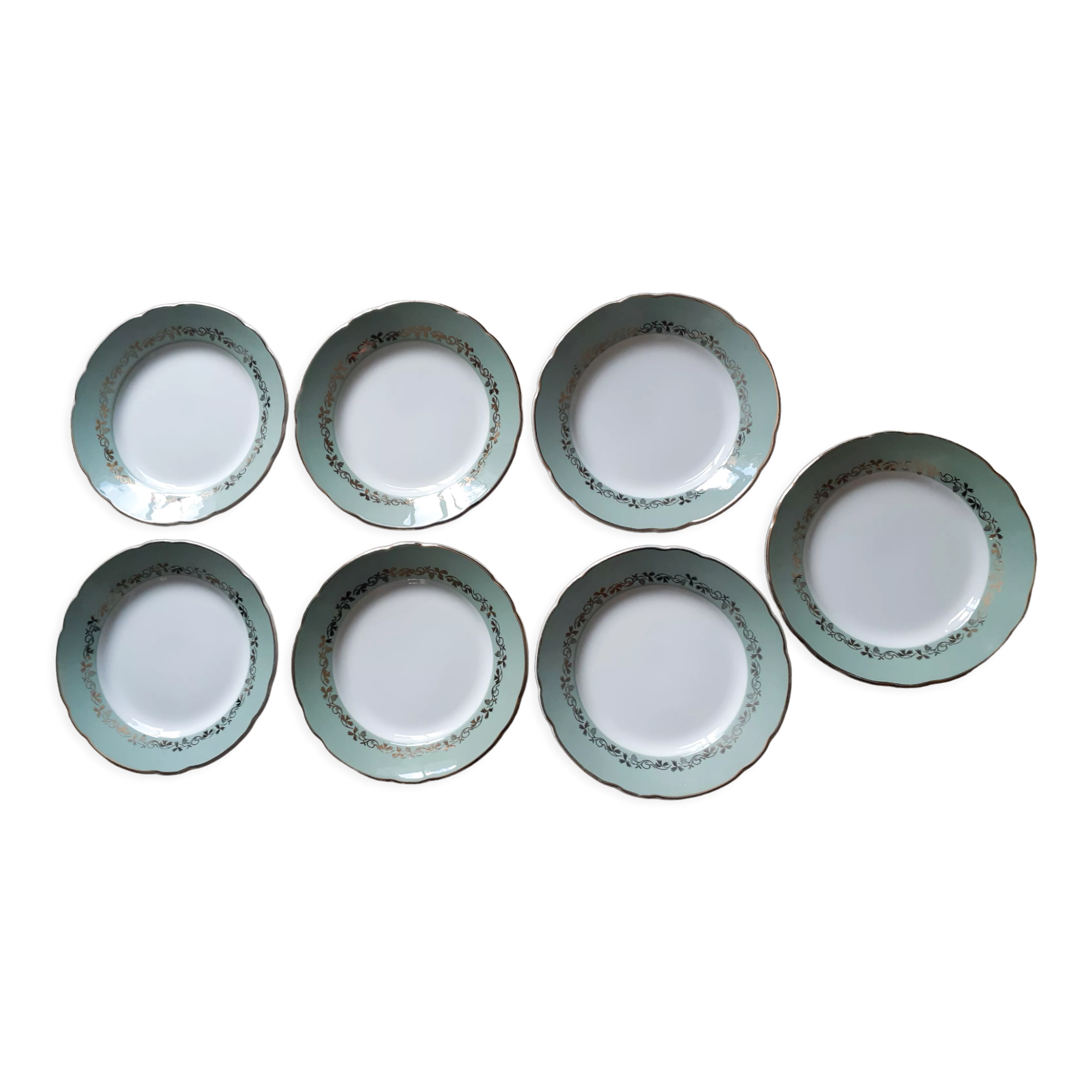 Set of 7 dessert plates "Mettlach", from Villeroy and Boch, vintage