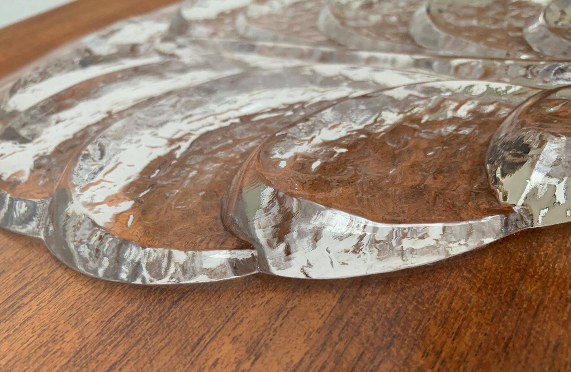 Assiette vintage suédoise en verre d'Orrefors