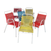 Lot of 6 vintage scoubidou chairs