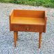 Vintage bedside table of the 50s in blond oak bobbin feet