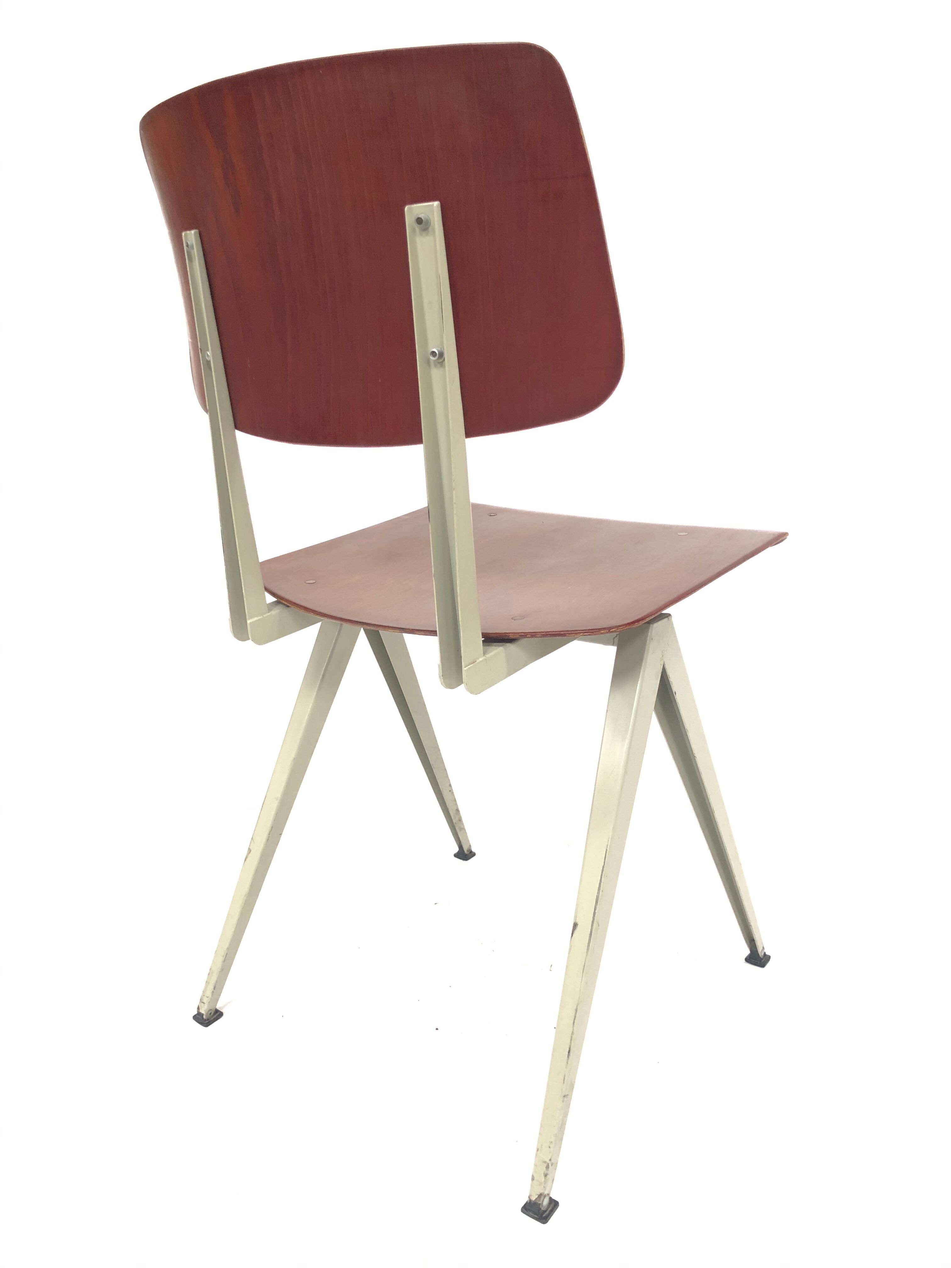 Lot of 4 vintage school chairs Galvanitas S16 Netherlands