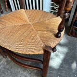 Nanny chair in dark wood and straw