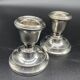 Pair of antique sterling silver candlesticks - English silversmith - 1934
