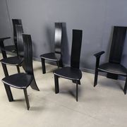 Set of 6 belgian high back dining chairs, 1980s