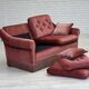 1980s, Scandinavian 2-seater sofa, pink furniture velour.