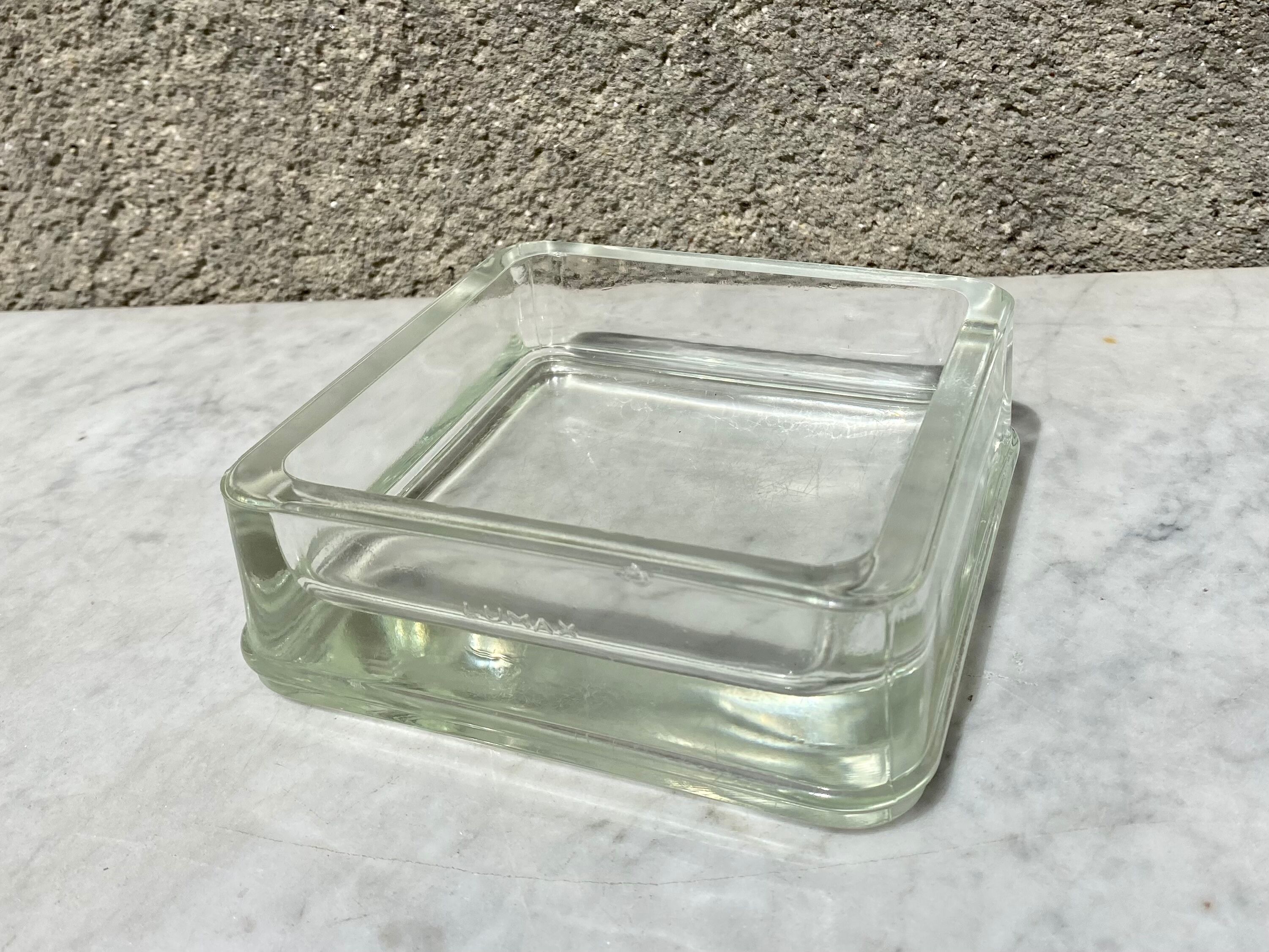 Empty pocket glass brick Lumax rare large model low vintage 60s