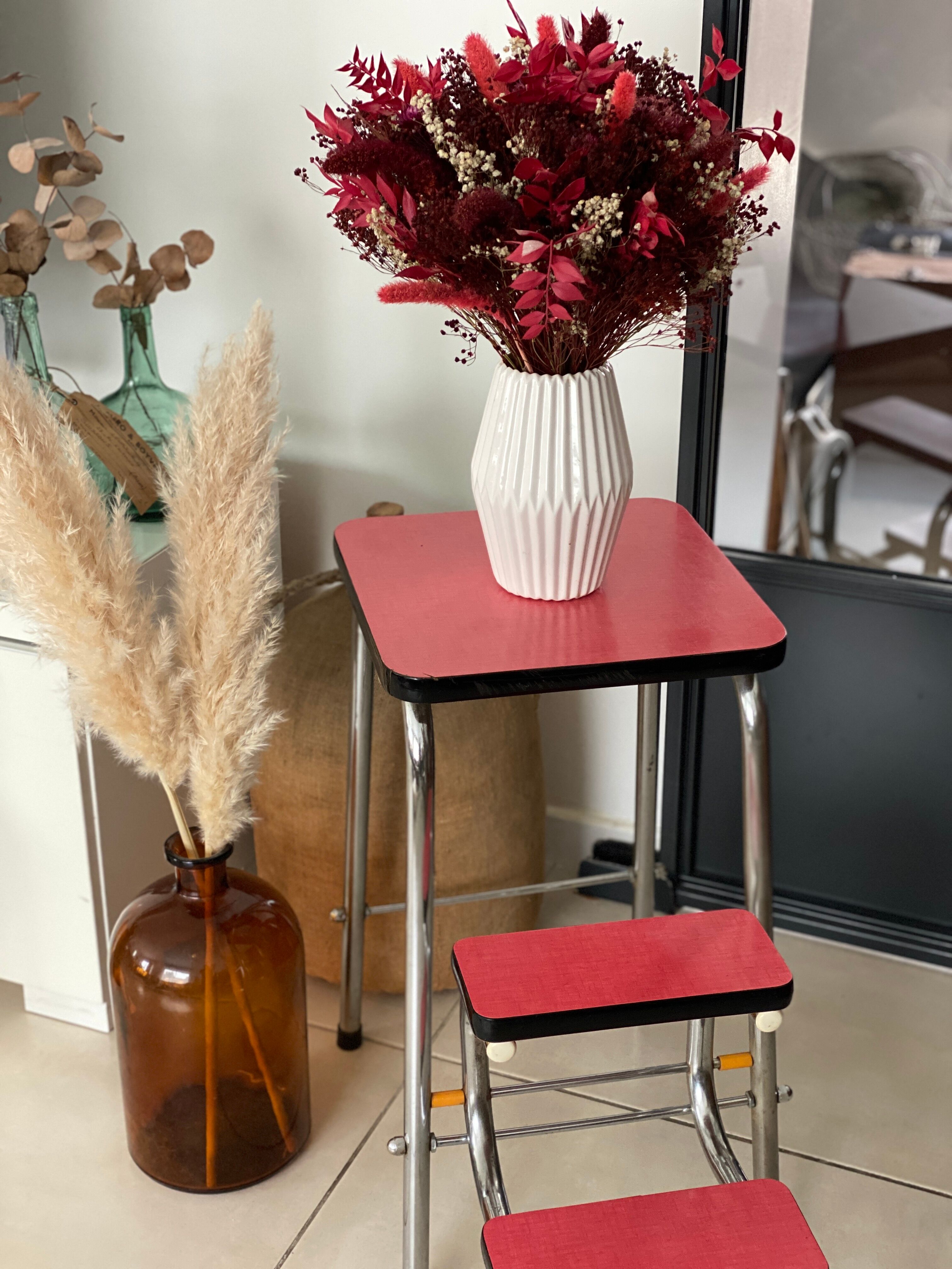 Stool stepladder formica vintage