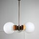 Vintage Italian Copper & Opaline Glass Chandelier