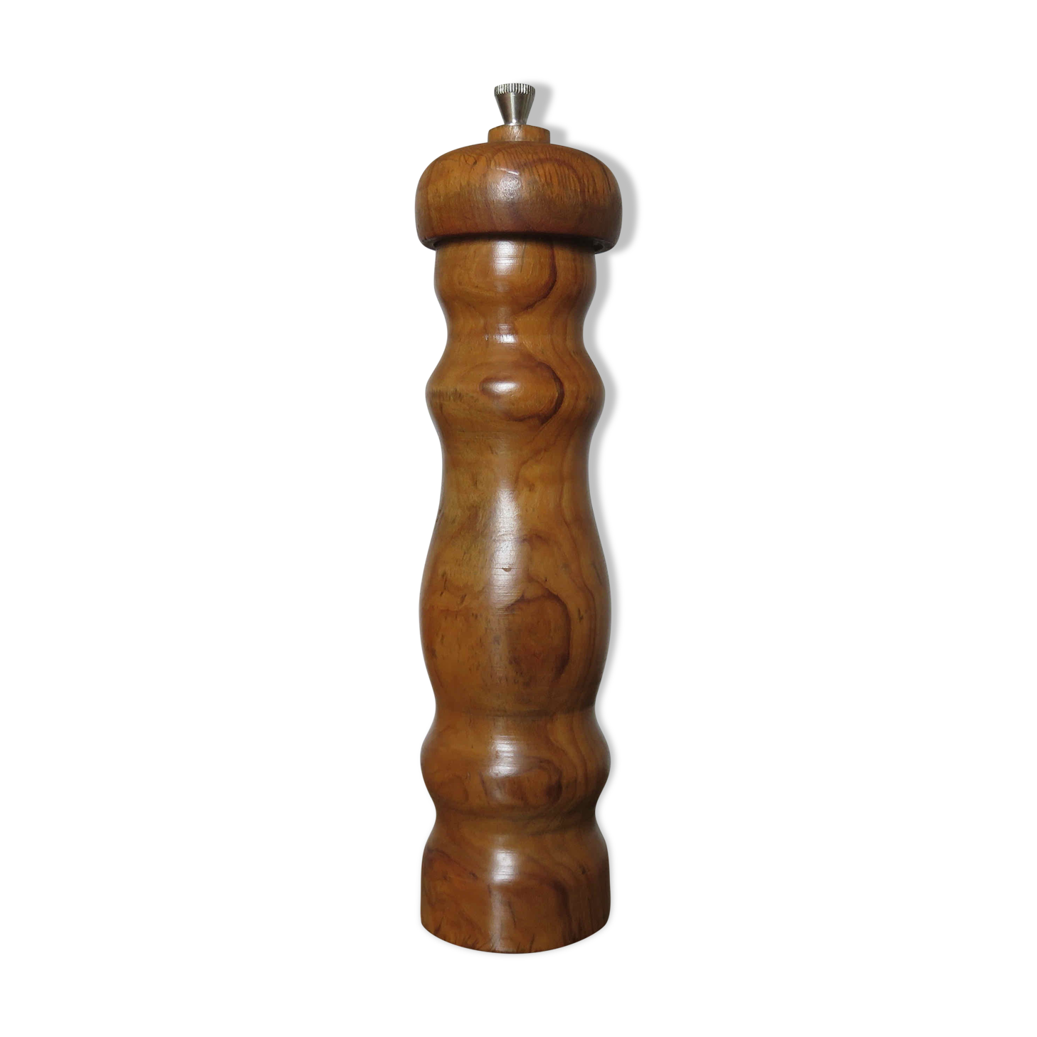 Olive wood pepper mill made in Spain 60s