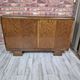 Commode basse en chêne Art Déco restaurée, console TV des années 1940.