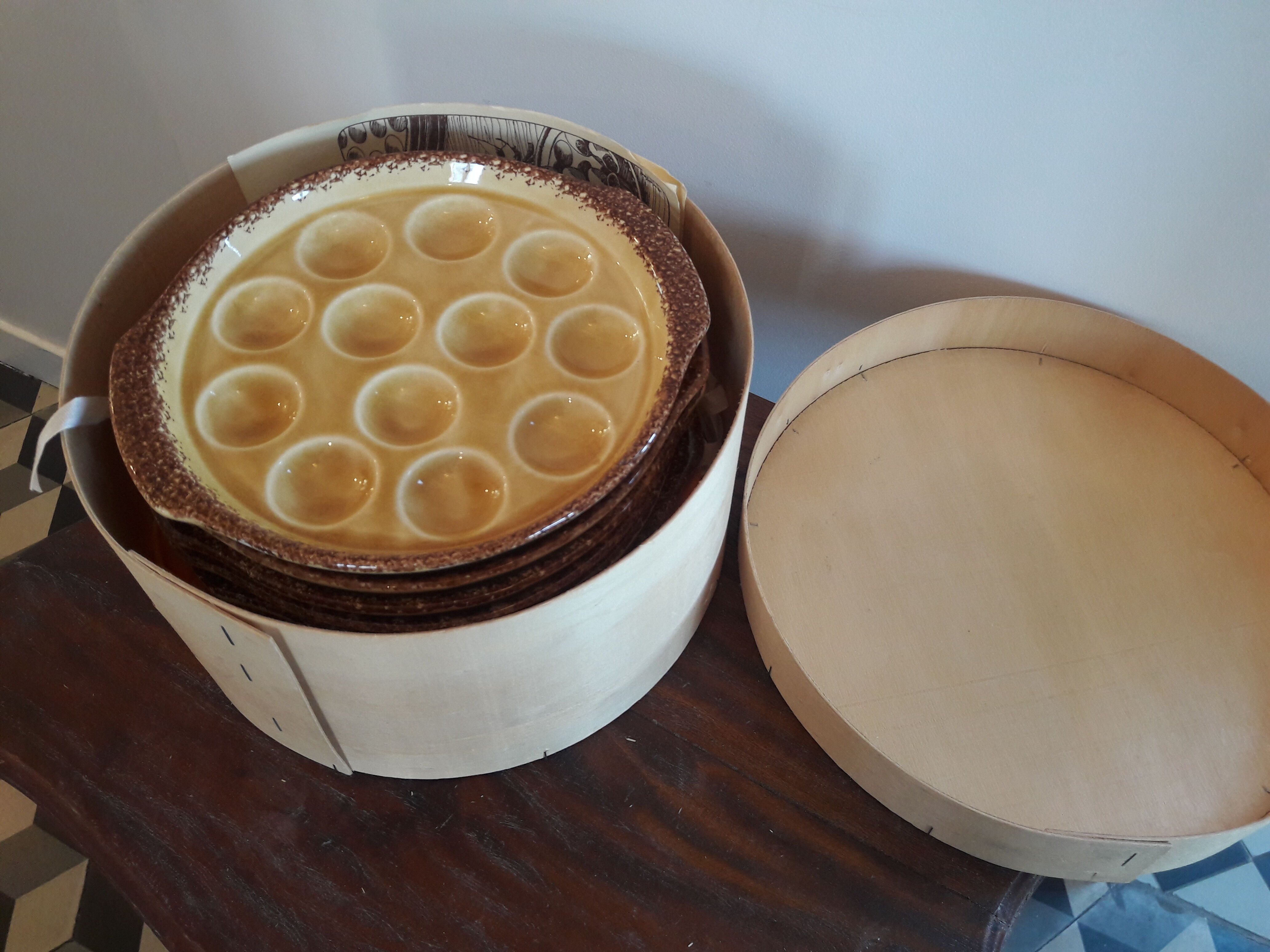 Snail service 6 gien porcelain snail set of 6 plates of a dozen