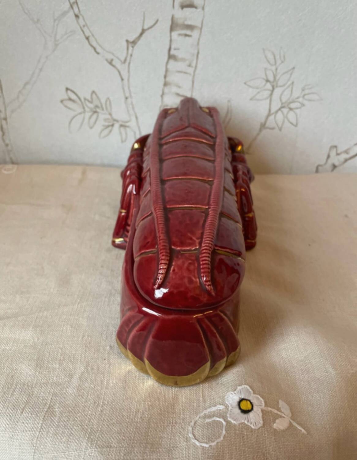 Terrine homard rouge et doré Michel Caugant