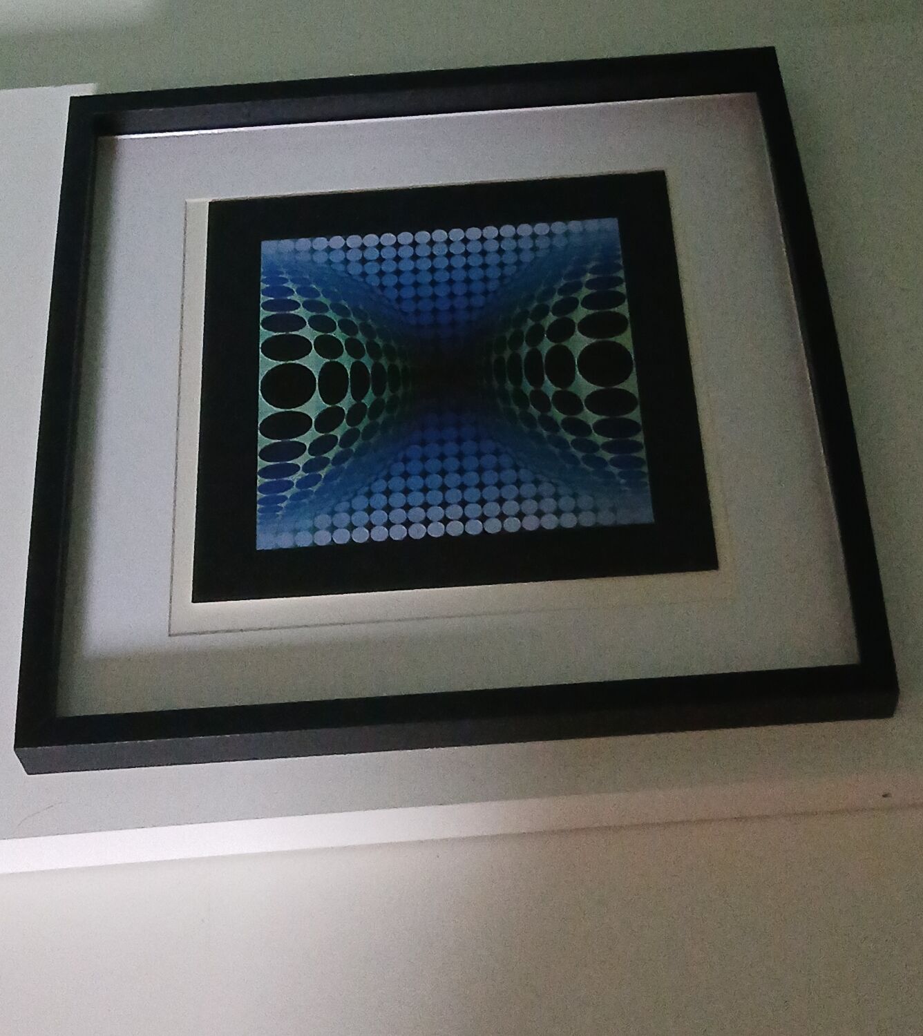 Tableau Vintage Art Optique - Victor Vasarely - Frame 40x40cm