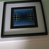 Tableau Vintage Art Optique - Victor Vasarely - Frame 40x40cm