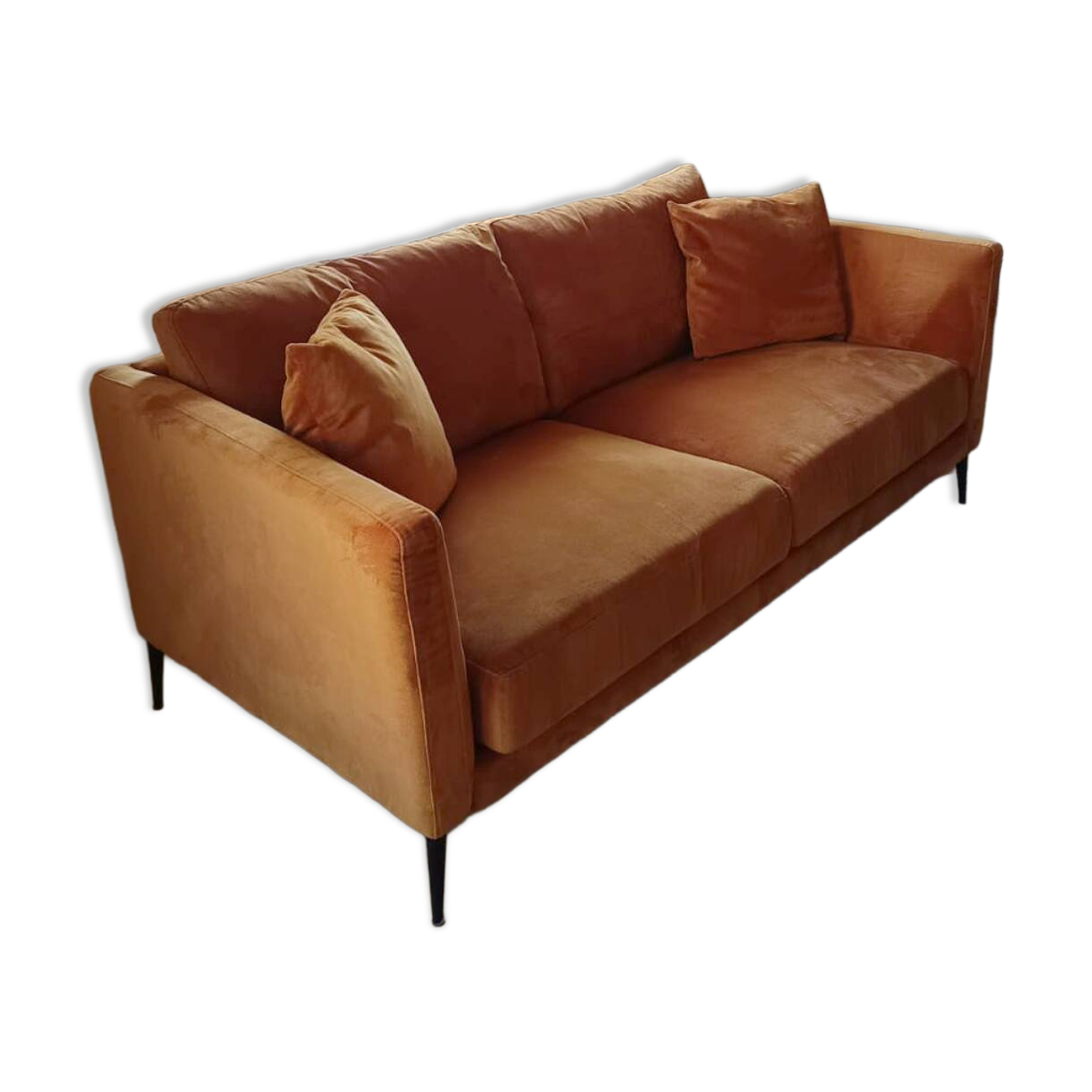 Elico sofa from Moulins – French manufacturing – Caramel colour