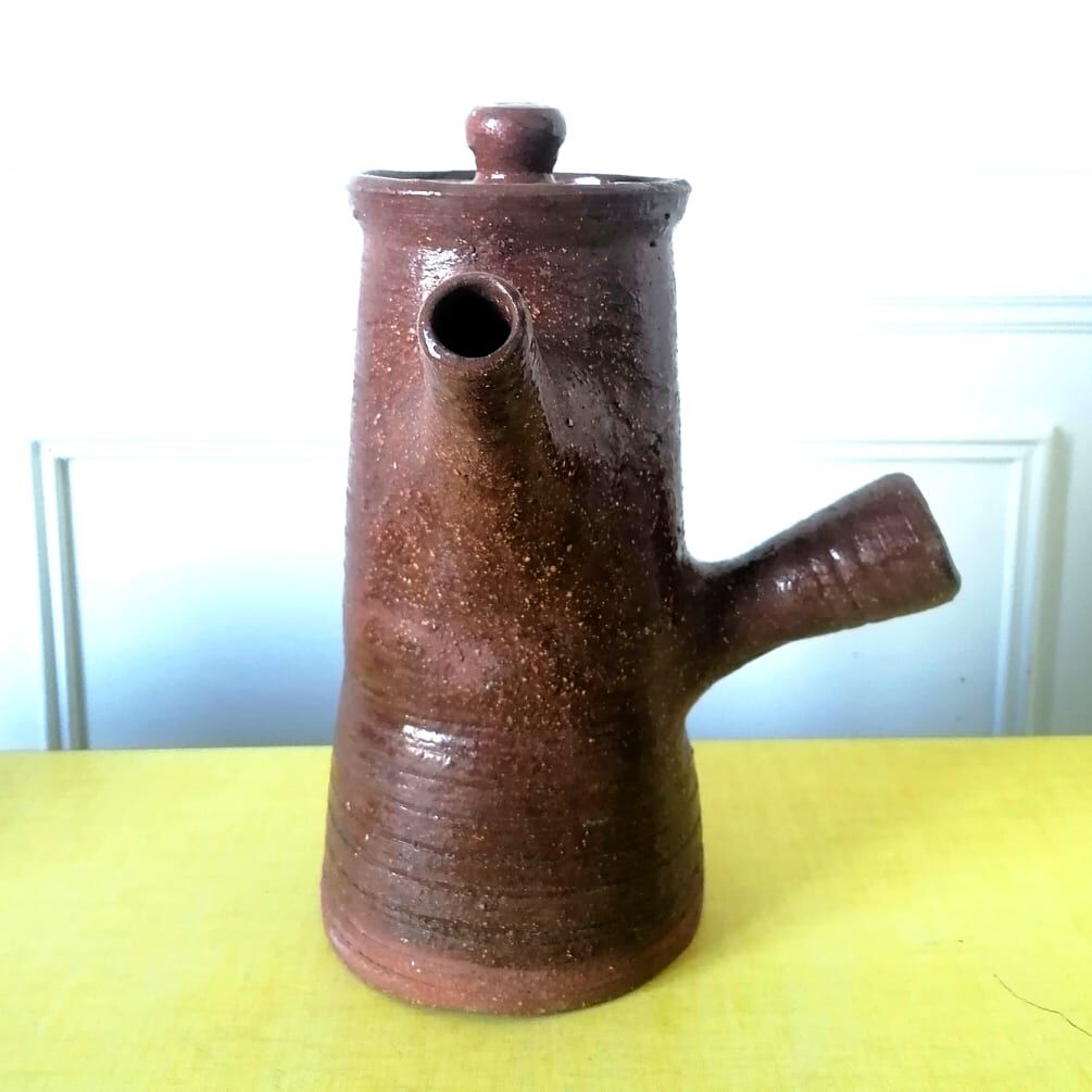 Teapot signed in terracotta 1960s