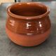 Matt and glazed round earthenware pot