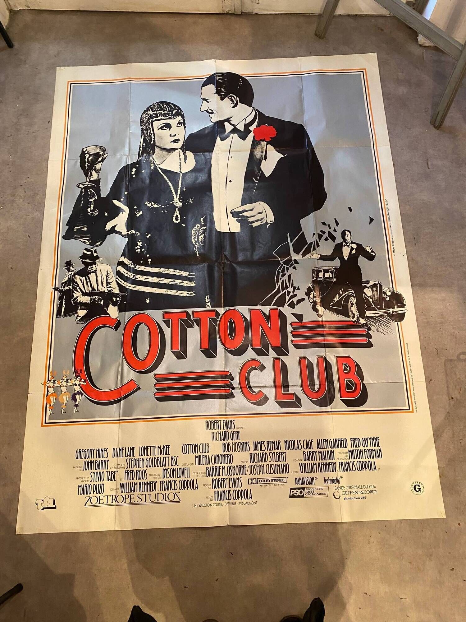 Authentic cotton club cinema poster francis coppola with richard gere