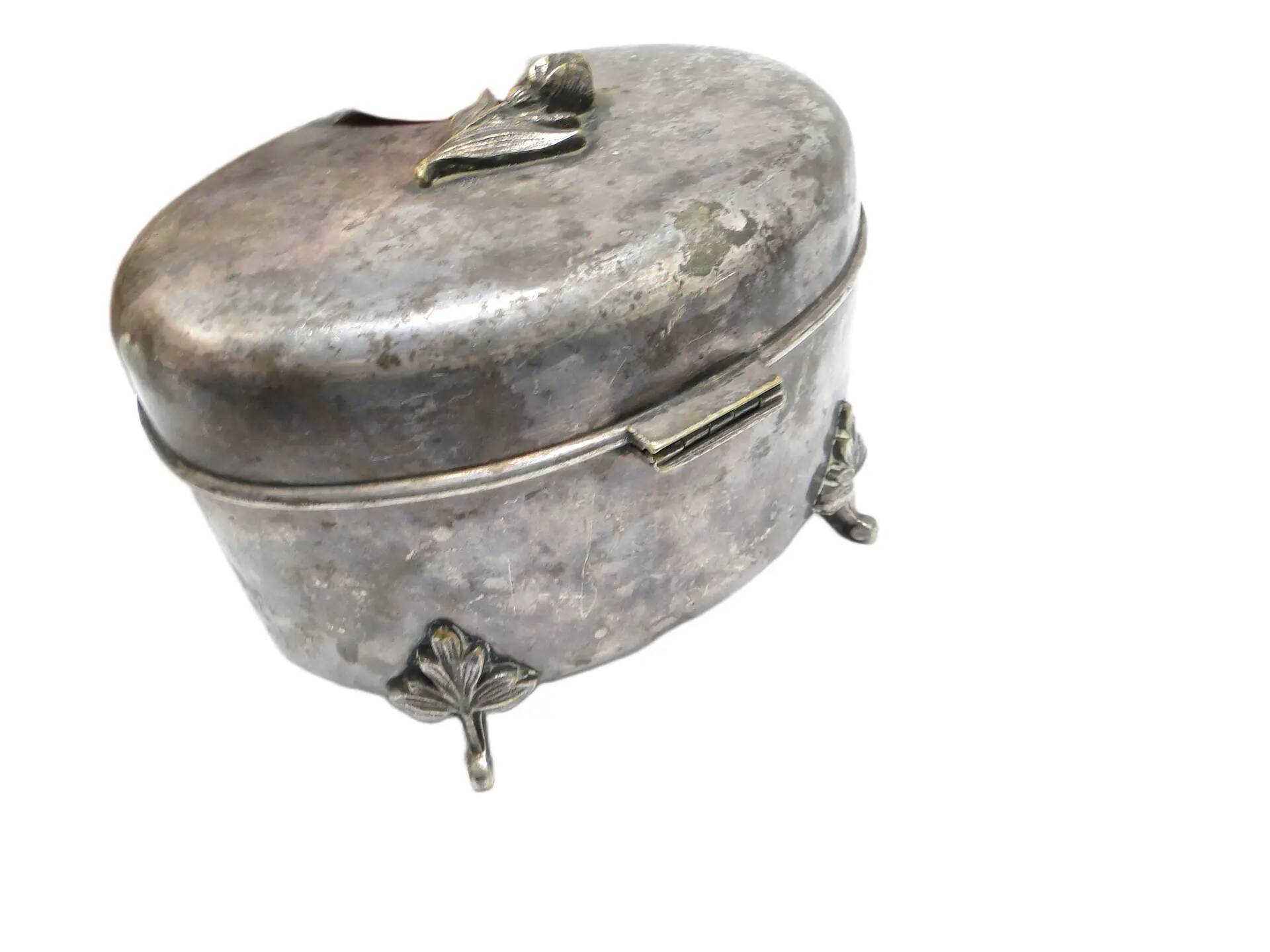 Art Deco sugar bowl, silver-plated brass, Fraget, Poland, 1920s.