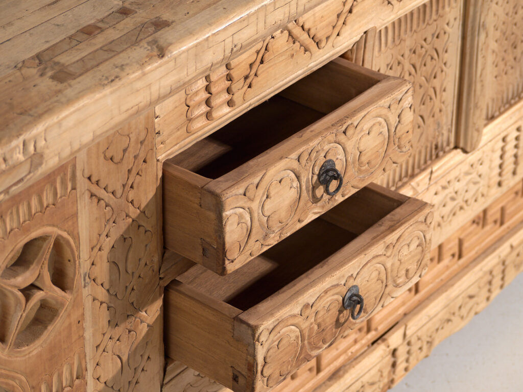 Antique carved buffet in fir wood – China, circa 1930