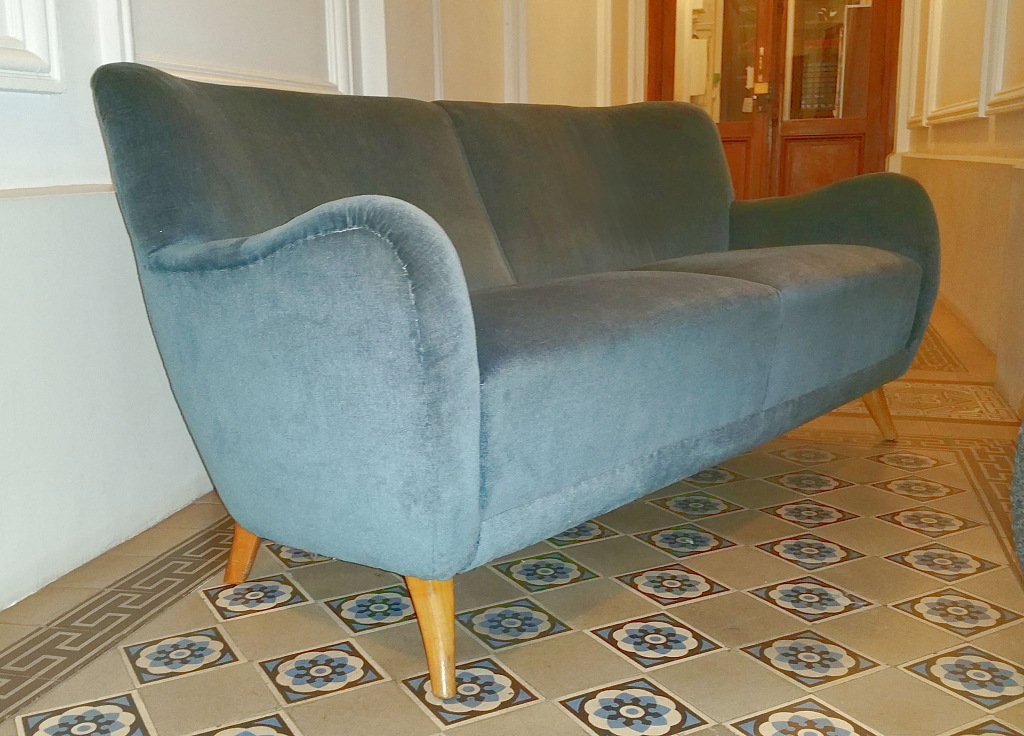 Sofa sofa 3 seats 50/60s Danish sculptural