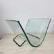 Porte-revues post-moderne en verre courbé Fiam Italy, années 1980