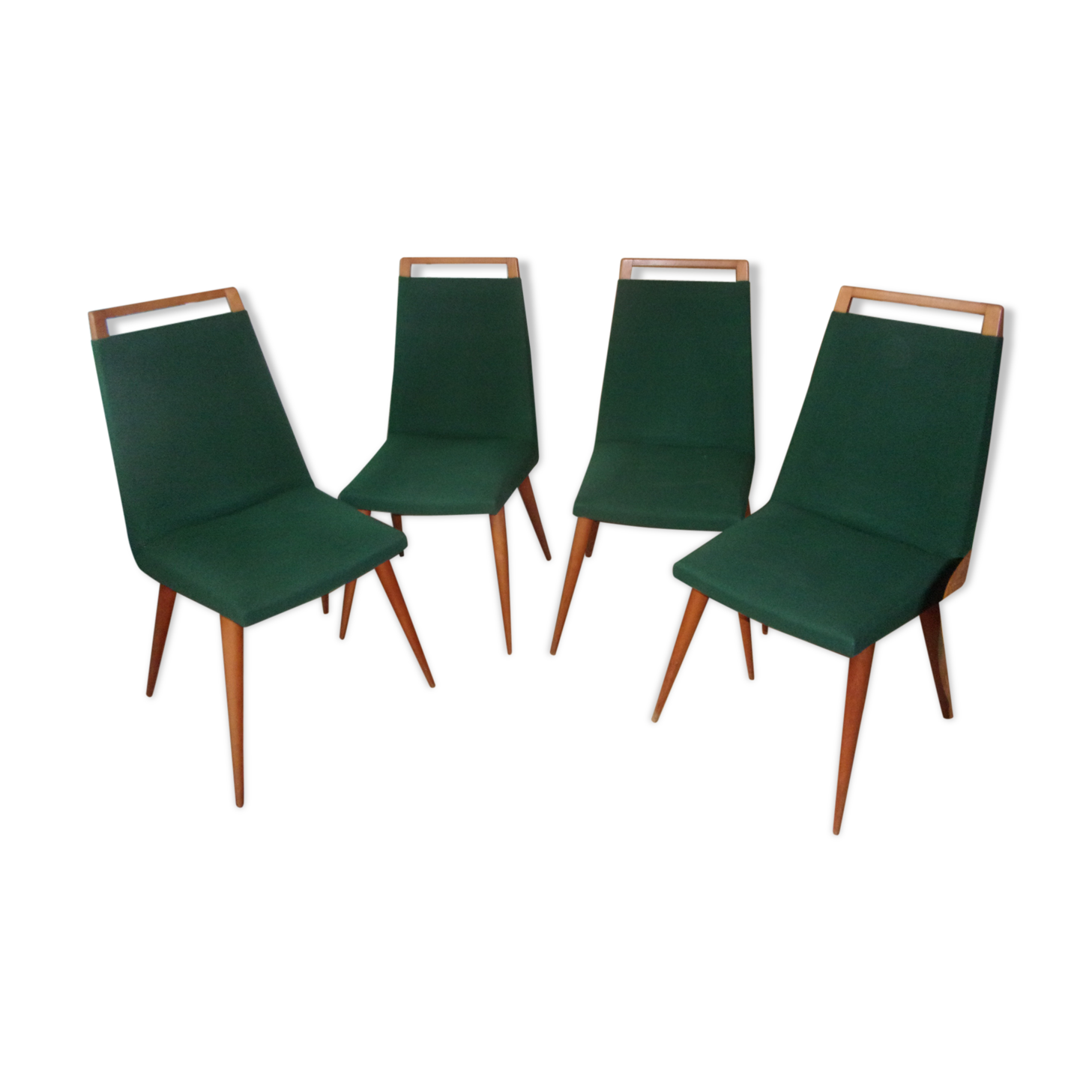 Lot de 4 chaises vintage style scandinave en tissu