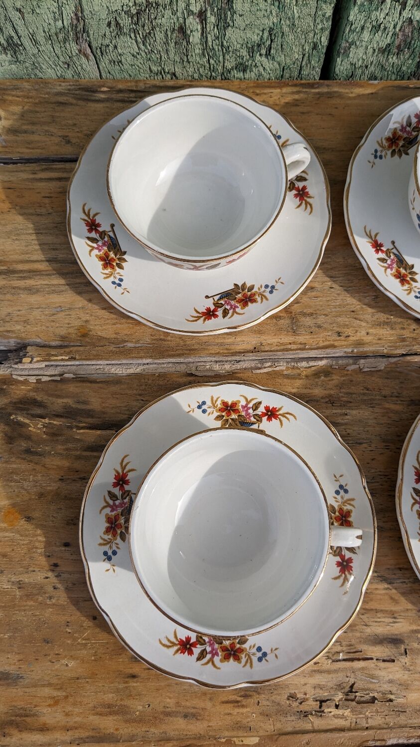 Lot de six tasses Digoin modèle Trouvère