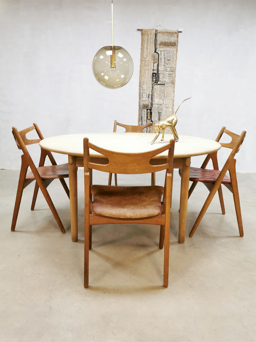 Midcentury danish dining chairs ‘sawbuck’ hans wegner
