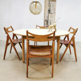 Midcentury danish dining chairs ‘sawbuck’ hans wegner