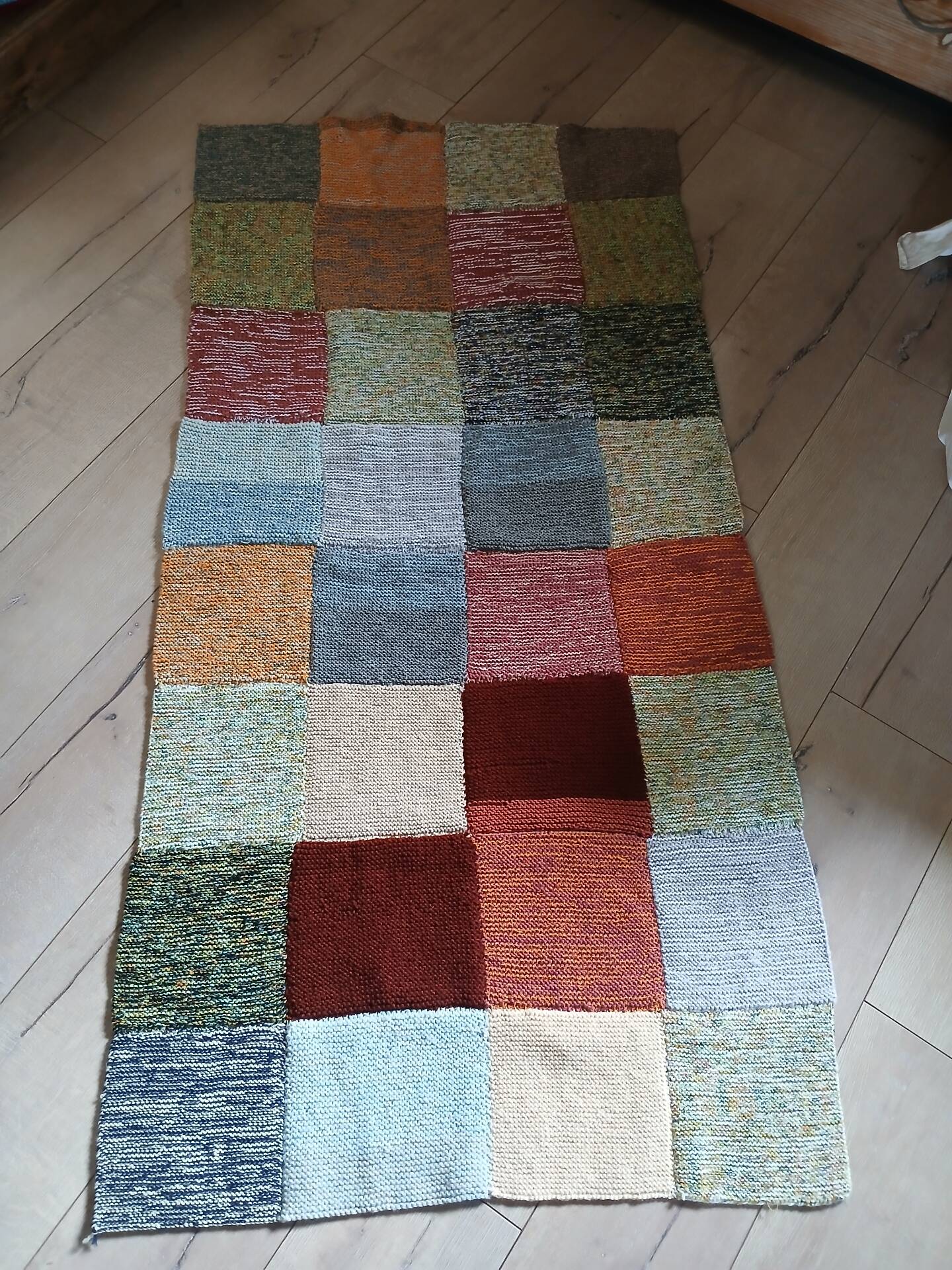 3 patchwork blankets knitted by hand