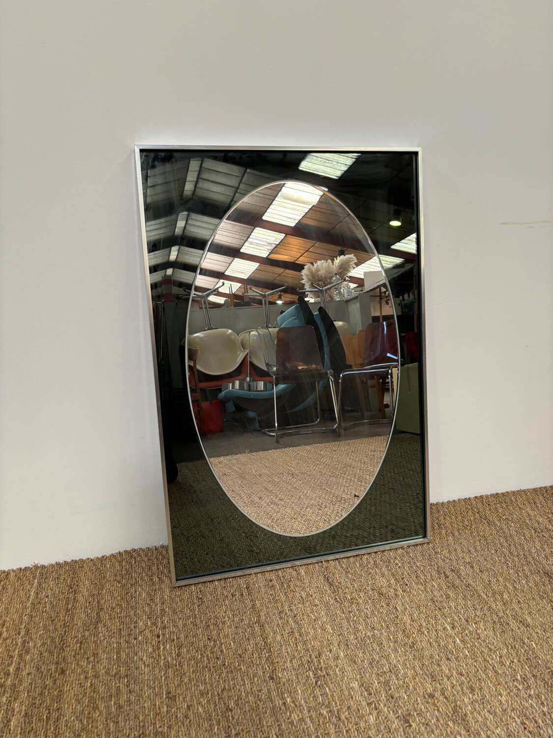 Vintage smoked and natural mirror 1970