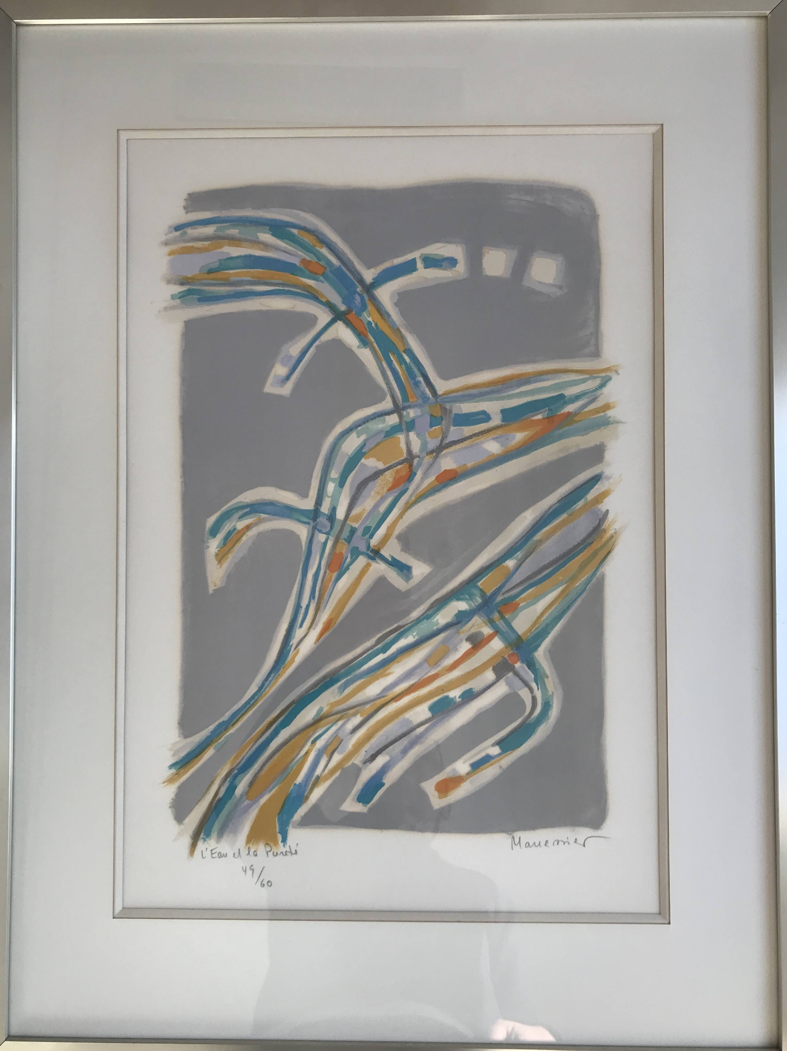 MANESSIER The Water and Purity, 1959. Original lithograph signed in pencil.