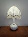 Lampe Rétro en Opaline Blanche et Franges