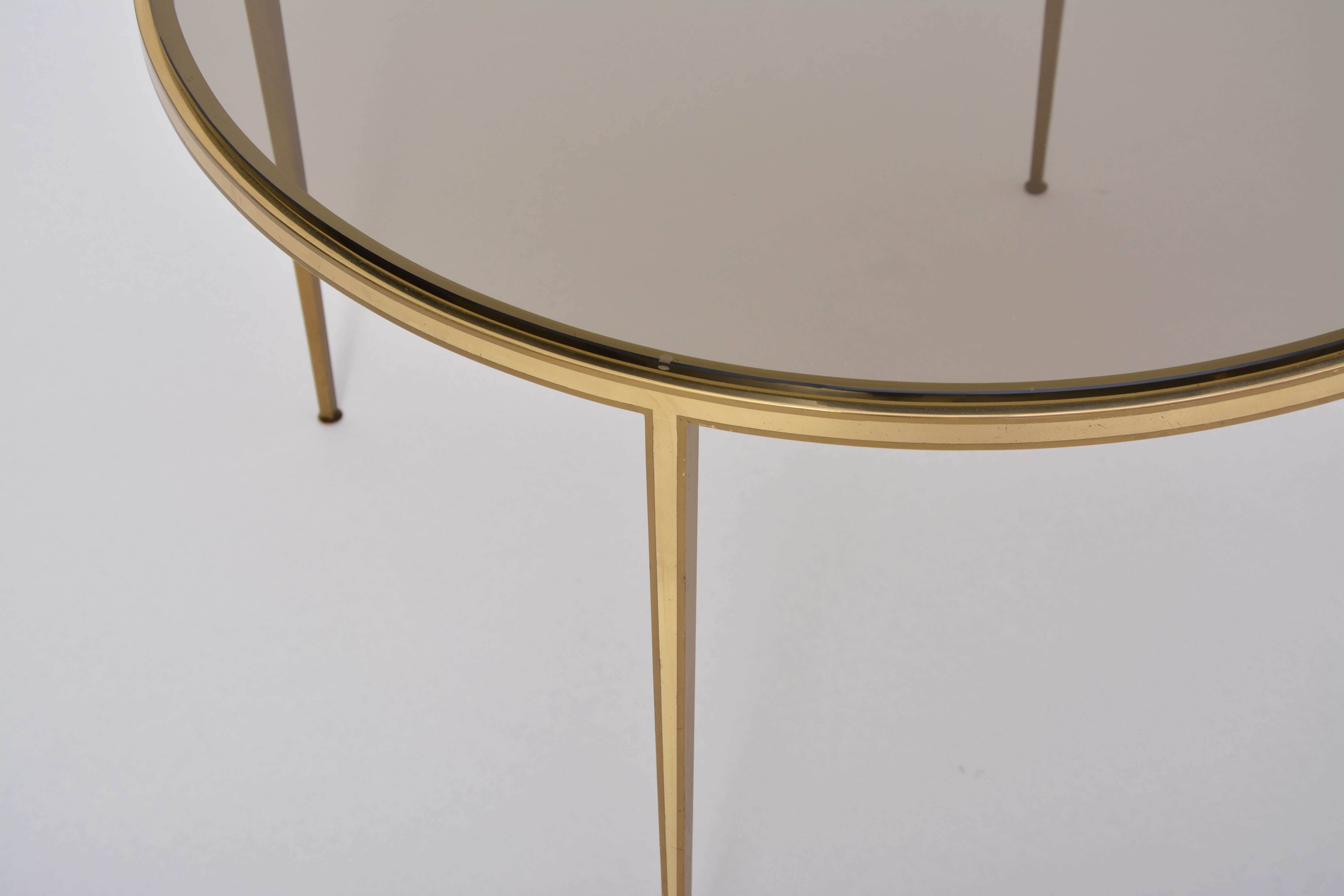 Golden circular Mid-Century Modern Brass coffee table by Vereinigte Werkstätten