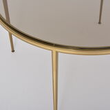 Table basse circulaire dorée du milieu du siècle moderne en laiton par Vereinigte Werkstätten