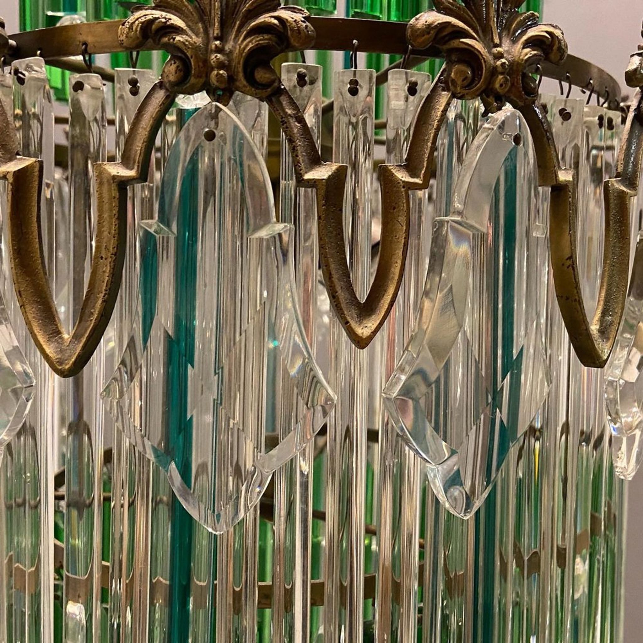Vintage Italian Crystal Chandelier, 1940s