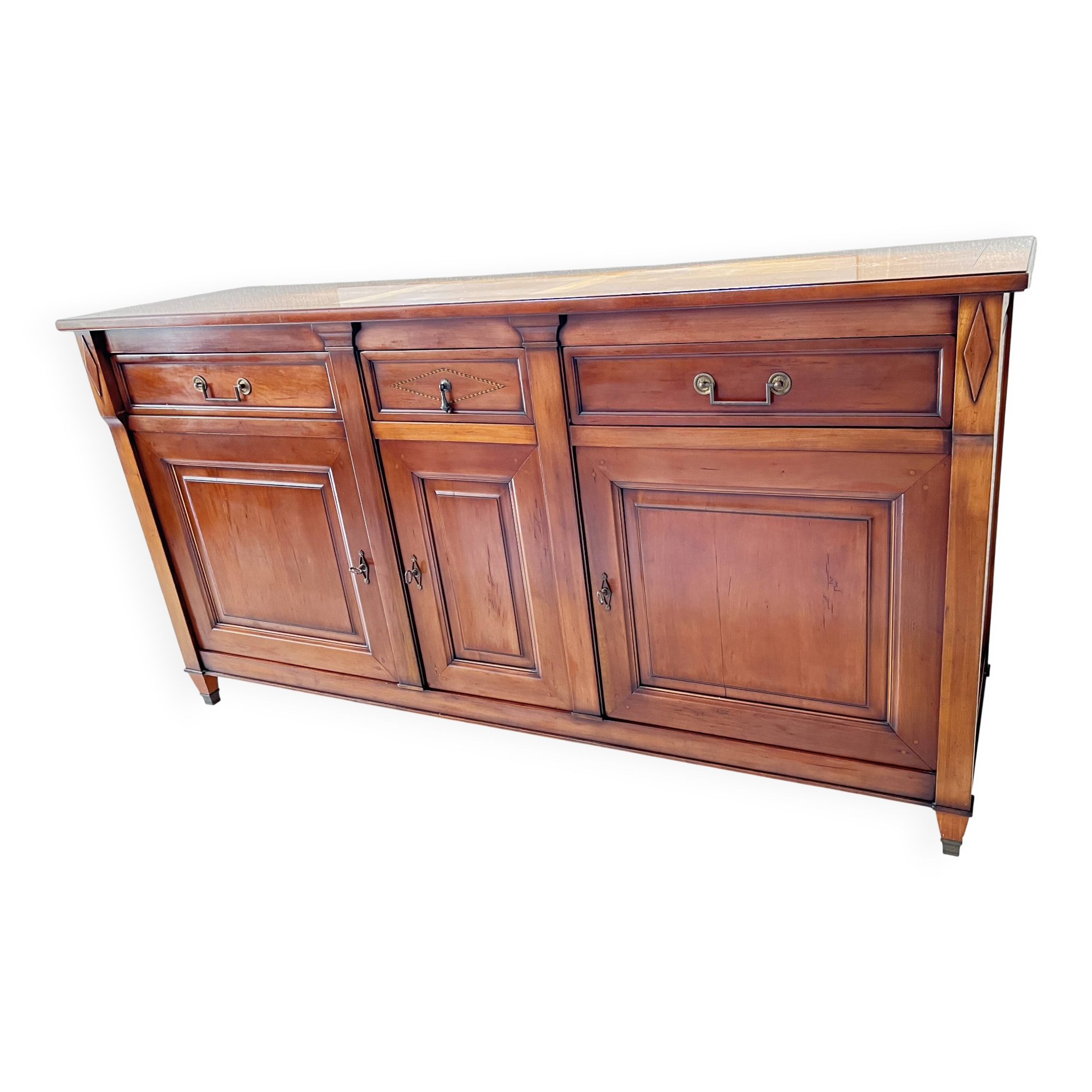 Buffet enfilade in Directoire style, made of cherry wood.