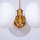 Mid-Century Chandelier in Brass and Glass by Kamenický Šenov, Czech, 1960s