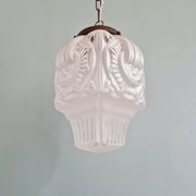 Art Deco pendant light in frosted transparent glass, 1920-30.