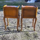 Pair of cherry bedside tables 3 drawers