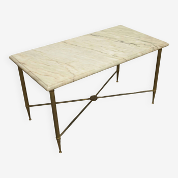 Marble coffee table and brass base 1960