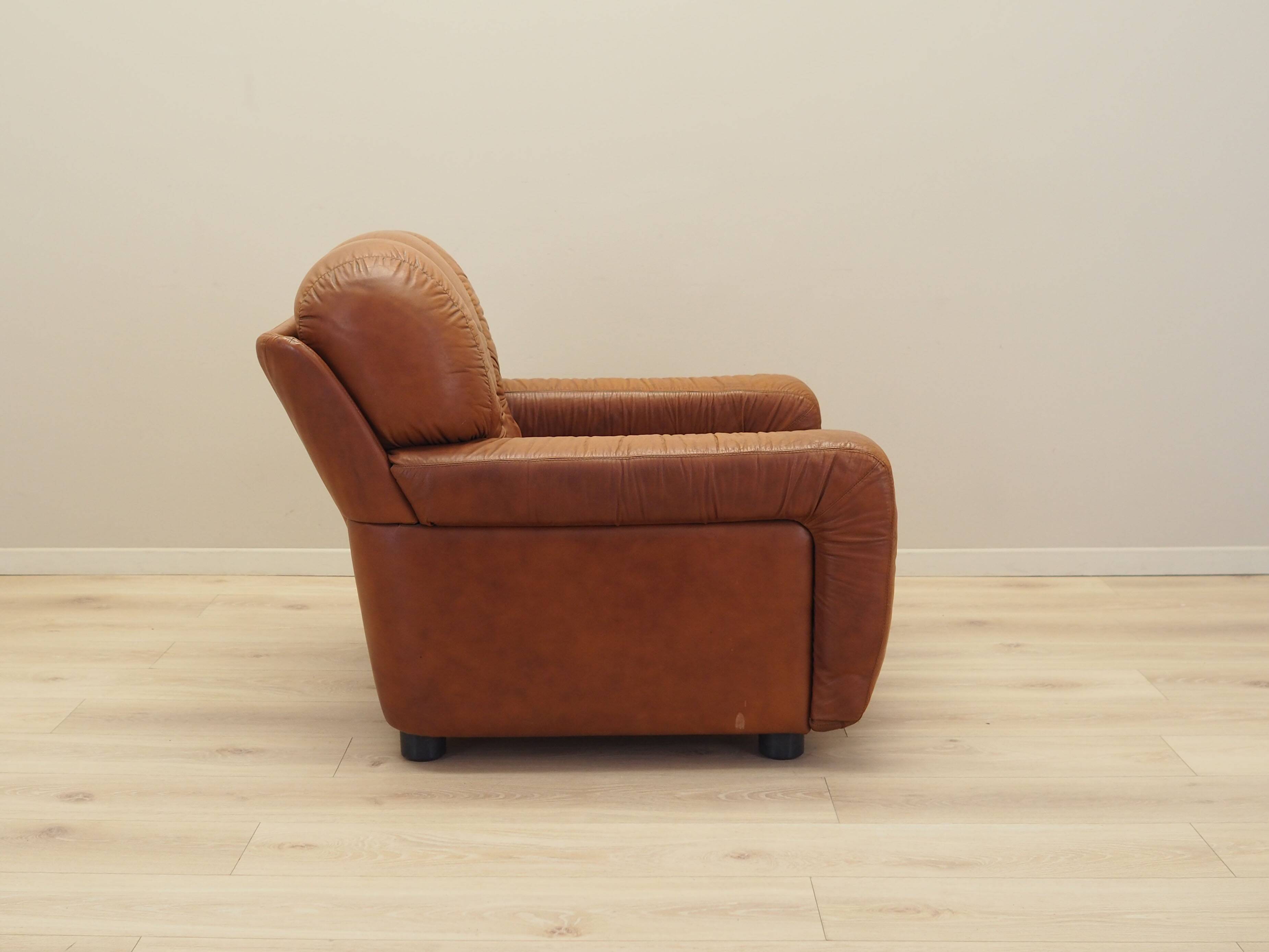 Brown armchair, Italian design, 1970s, production: Italy